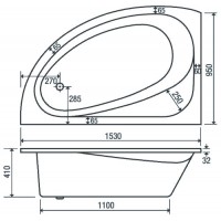 Queen L/H 1530 Corner Bath