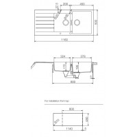 Frasa Latoya 80 UDM StoneSilk SP Kitchen Sink - Carbonium