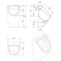 Sanindusa Urinal Forma Back Water Entry